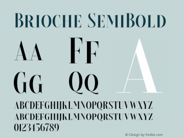 Brioche-SemiBold Version 1.000 Font Sample
