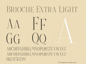 Brioche-ExtraLight Version 1.000 Font Sample