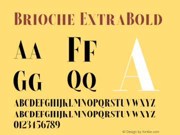 Brioche-ExtraBold Version 1.000 Font Sample