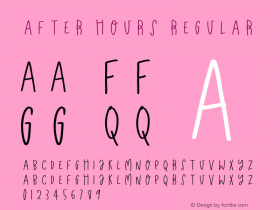 After Hours Version 1.000;hotconv 1.0.109;makeotfexe 2.5.65596 Font Sample