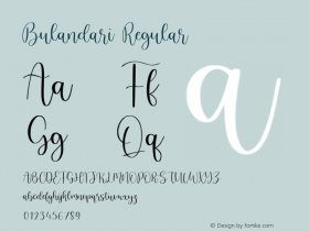 Bulandari Version 1.00;July 9, 2020;FontCreator 11.5.0.2430 64-bit Font Sample