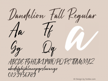Dandelion Fall Version 1.00;May 21, 2020;FontCreator 12.0.0.2567 64-bit Font Sample