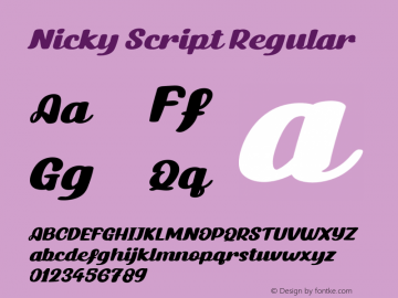 Nicky Script Version 1.005;Fontself Maker 3.5.1 Font Sample