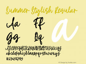 Summer Stylish Version 1.00;July 20, 2020;FontCreator 12.0.0.2545 64-bit图片样张