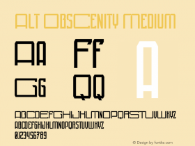 Alt ObsCenitY Medium Version 1.001;Fontself Maker 3.5.1 Font Sample