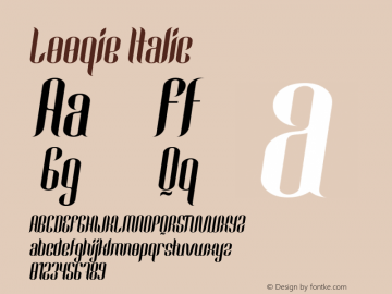 Looqie Italic Version 1.00;July 21, 2020;FontCreator 12.0.0.2546 64-bit图片样张