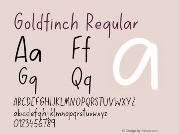 Goldfinch Version 1.000;hotconv 1.0.109;makeotfexe 2.5.65596 Font Sample