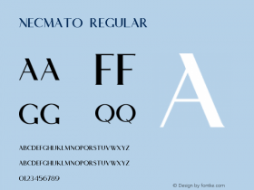 NECMATO Version 1.00;January 13, 2020;FontCreator 11.5.0.2422 64-bit Font Sample