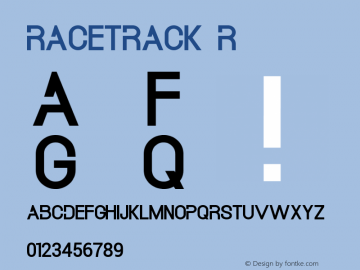 RACETRACK Version 1.00;July 22, 2020;FontCreator 11.5.0.2427 64-bit图片样张