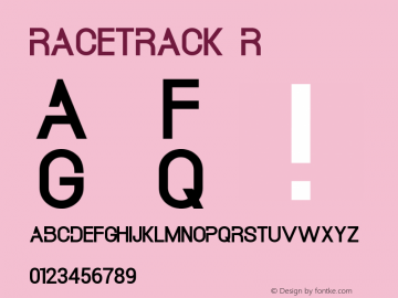 RACETRACK Version 1.00;July 22, 2020;FontCreator 11.5.0.2427 64-bit图片样张