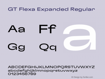 GT Flexa Expanded Regular Version 2.005;hotconv 1.0.109;makeotfexe 2.5.65596图片样张