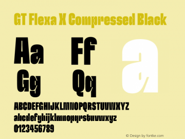 GT Flexa X Compressed Black Version 2.005;hotconv 1.0.109;makeotfexe 2.5.65596 Font Sample