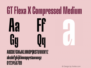 GT Flexa X Compressed Medium Version 2.005;hotconv 1.0.109;makeotfexe 2.5.65596 Font Sample