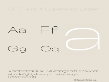 GT Flexa X Expanded Lazer Version 2.005;hotconv 1.0.109;makeotfexe 2.5.65596 Font Sample