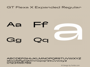 GT Flexa X Expanded Regular Version 2.005;hotconv 1.0.109;makeotfexe 2.5.65596 Font Sample