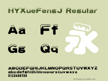 HYXueFengJ 2002-1.0 Font Sample