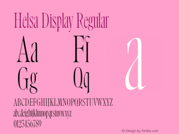 Helsa Display Version 0.2 beta Font Sample