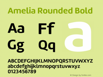 AmeliaRounded-Bold Version 001.001 Font Sample