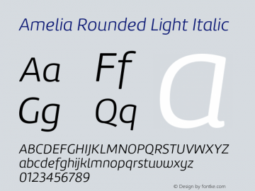 AmeliaRounded-LightItalic Version 001.001图片样张