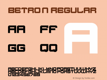 Betron Version 1.00;July 20, 2020;FontCreator 12.0.0.2567 32-bit Font Sample