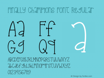 Finally Champions Font Regular Version 1.000 Font Sample