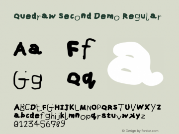 Quedraw Second Demo Regular Version 001.002 Font Sample