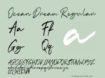 Ocean Dream Version 1.000 Vunira Font Sample