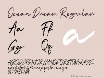 Ocean Dream Version 1.000 Vunira Font Sample