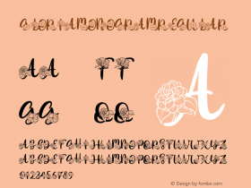 Gloria Monogram Version 1.00;June 15, 2020;FontCreator 12.0.0.2567 32-bit图片样张