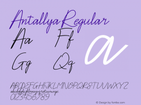 Antallya Version 1.000 Font Sample