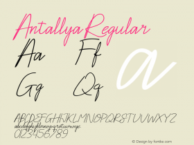 Antallya Version 1.000 Font Sample