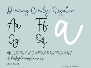 Dancing Candy Version 1.00;July 23, 2020;FontCreator 11.5.0.2430 64-bit Font Sample