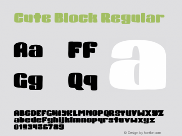 Cute Block Version 1.00;July 17, 2020;FontCreator 11.5.0.2422 64-bit Font Sample