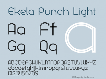Ekela Punch Light Version 1.0; Jun 2020 Font Sample