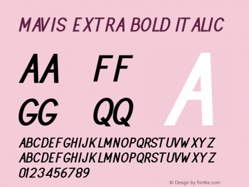 MAVIS Extra Bold Italic Version 1.00;July 23, 2020;FontCreator 11.5.0.2430 64-bit Font Sample