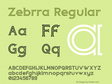 Zebrra Regular 1.0 Font Sample