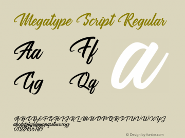 MegatypeScript Version 1.000 Font Sample