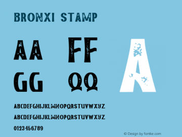 Bronxi Stamp Version 1.00;July 27, 2020;FontCreator 13.0.0.2681 64-bit图片样张