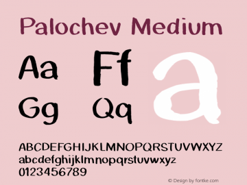 Palochev Version 001.000 Font Sample