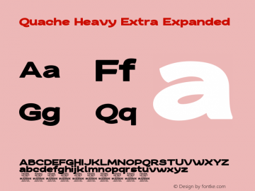 QuacheHeavyExtraExpandedPERS Version 1.001;hotconv 1.0.109;makeotfexe 2.5.65596 Font Sample