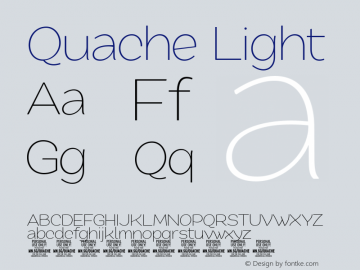 QuacheLightPERSONAL Version 1.001;hotconv 1.0.109;makeotfexe 2.5.65596 Font Sample