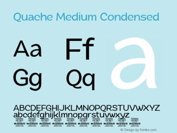 QuacheMediumCondensedPERSONA Version 1.001;hotconv 1.0.109;makeotfexe 2.5.65596 Font Sample