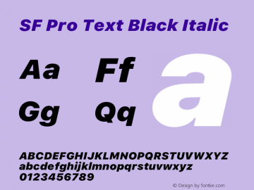 SF Pro Text Black Italic Version 16.0d9e1图片样张