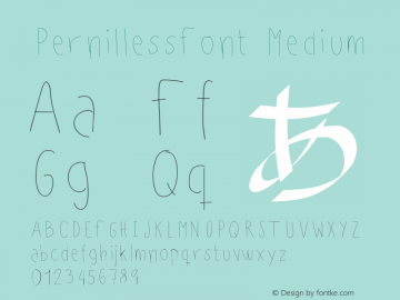 PernillessFont Medium Version 001.000 Font Sample