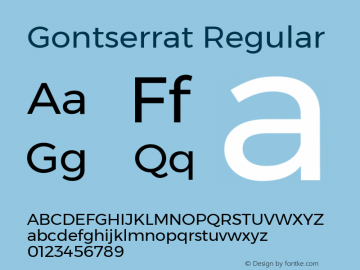 Gontserrat Regular Version 6.001 Font Sample