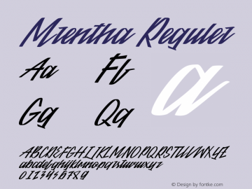Mrentha Version 1.000 Font Sample