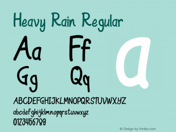 Heavy Rain Version 1.000 Font Sample
