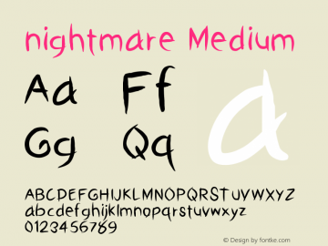 nightmare Version 001.000 Font Sample