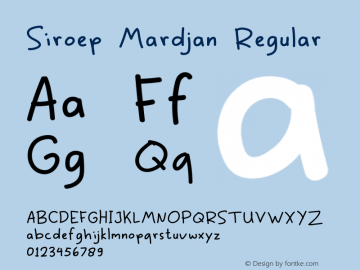 Siroep Mardjan Version 001.000 Font Sample