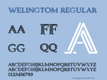 Welingtom Version 1.00;June 3, 2020;FontCreator 11.5.0.2422 32-bit Font Sample